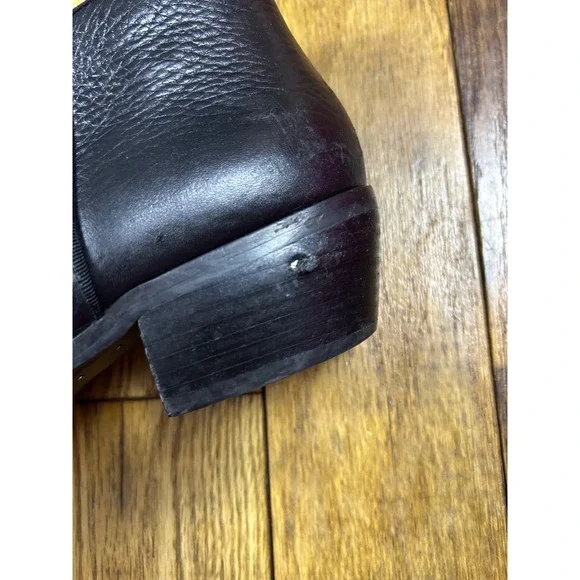Sam Edelman Black Leather Ankle Boots Women's Classic Everyday Zip Booties - Picture 6 of 8